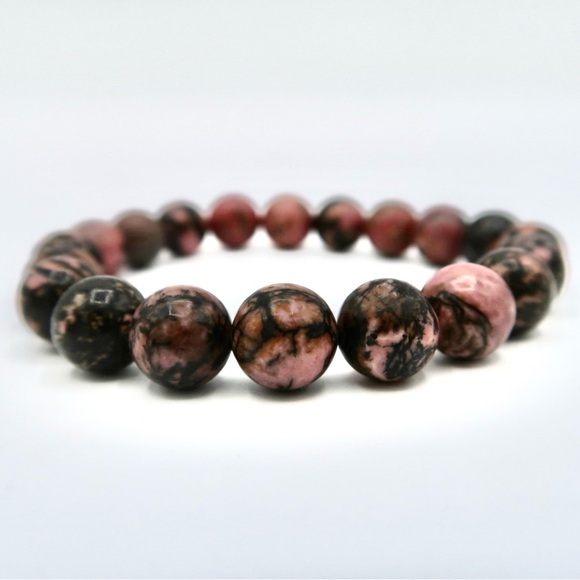 10MM RHODONITE BRACELET - Picture 2 of 4